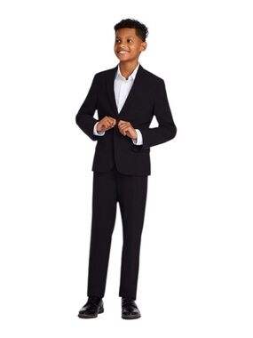 Calvin Klein Boys Black Stretch Slim Fit Suit Jacket & Pants Set